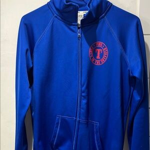 PINK Victoria's Secret Royal Blue Hoodie with Red Logo